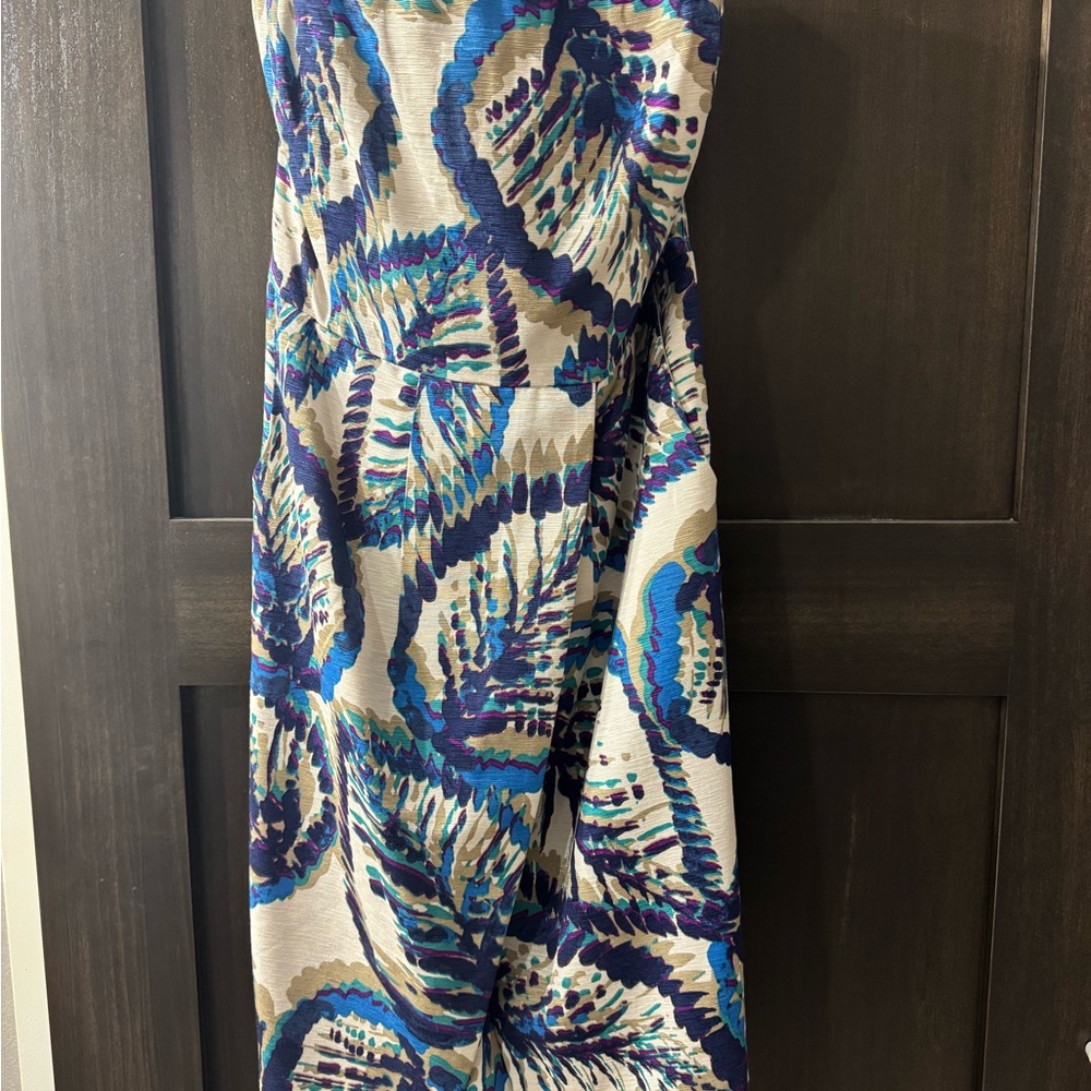 Banana Republic Strapless Dress - Blue and Cream